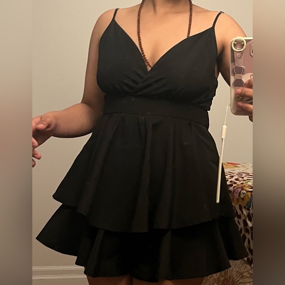 Cute black dress/romper, unused, black, forever21, size M, smoke free home - Picture 3 of 3
